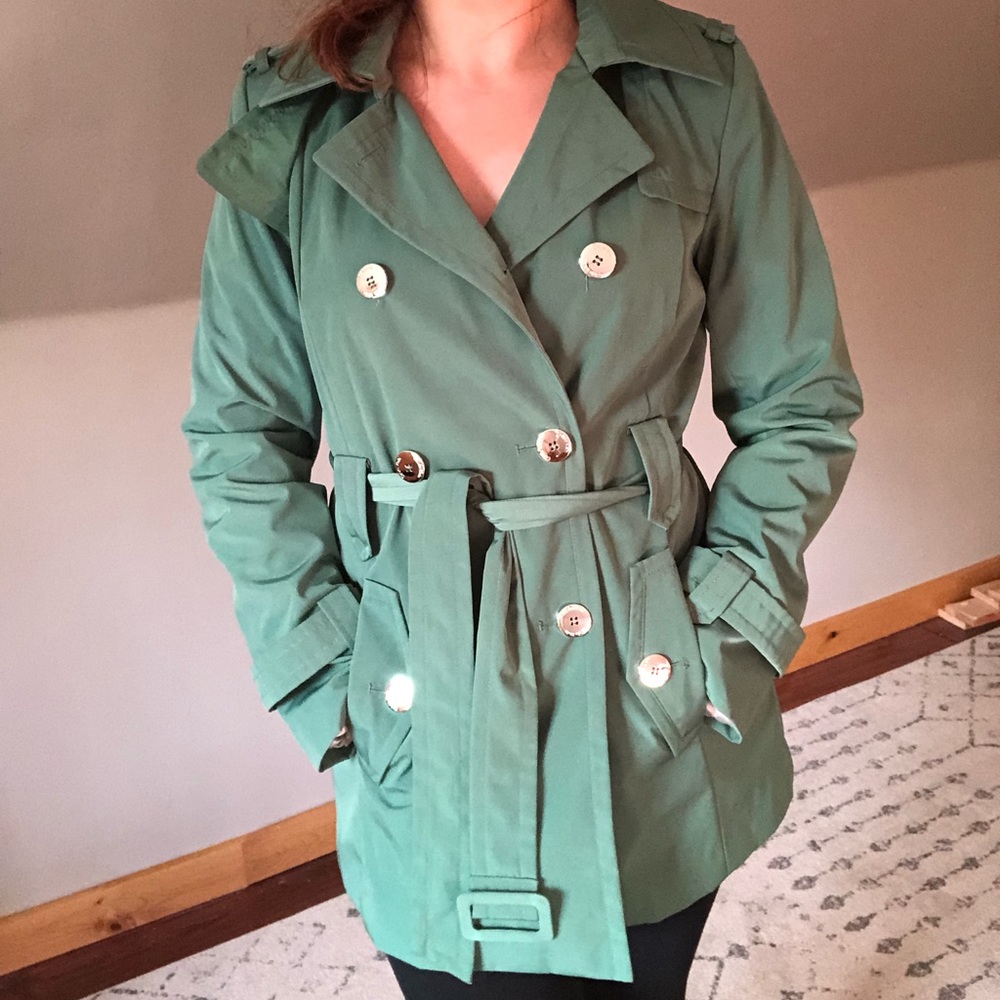 Calvin Klein Green Trench Coat